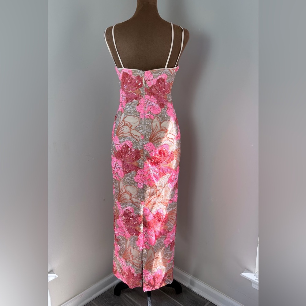 Muse Pink and Red Floral Sequin Maxi Dress - Picture 8 of 16